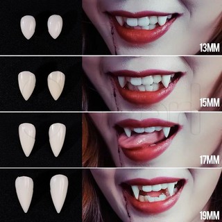 1 cặp răng nanh giả ma cà rồng / răng nanh giả hóa trang halloween có thể tái sử dụng