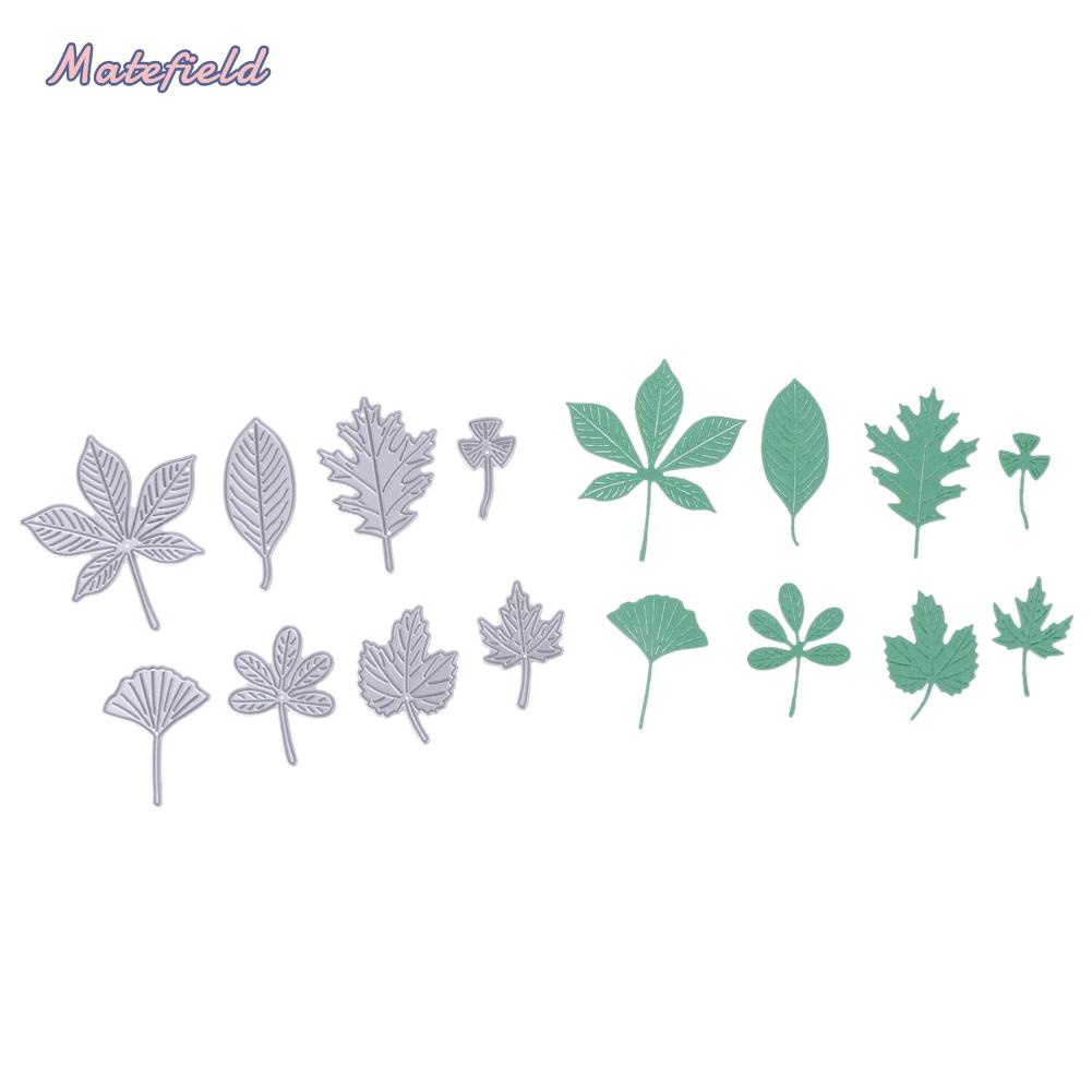 Bộ 8 Khuôn Cắt Giấy Kim Loại Hình Chiếc Lá