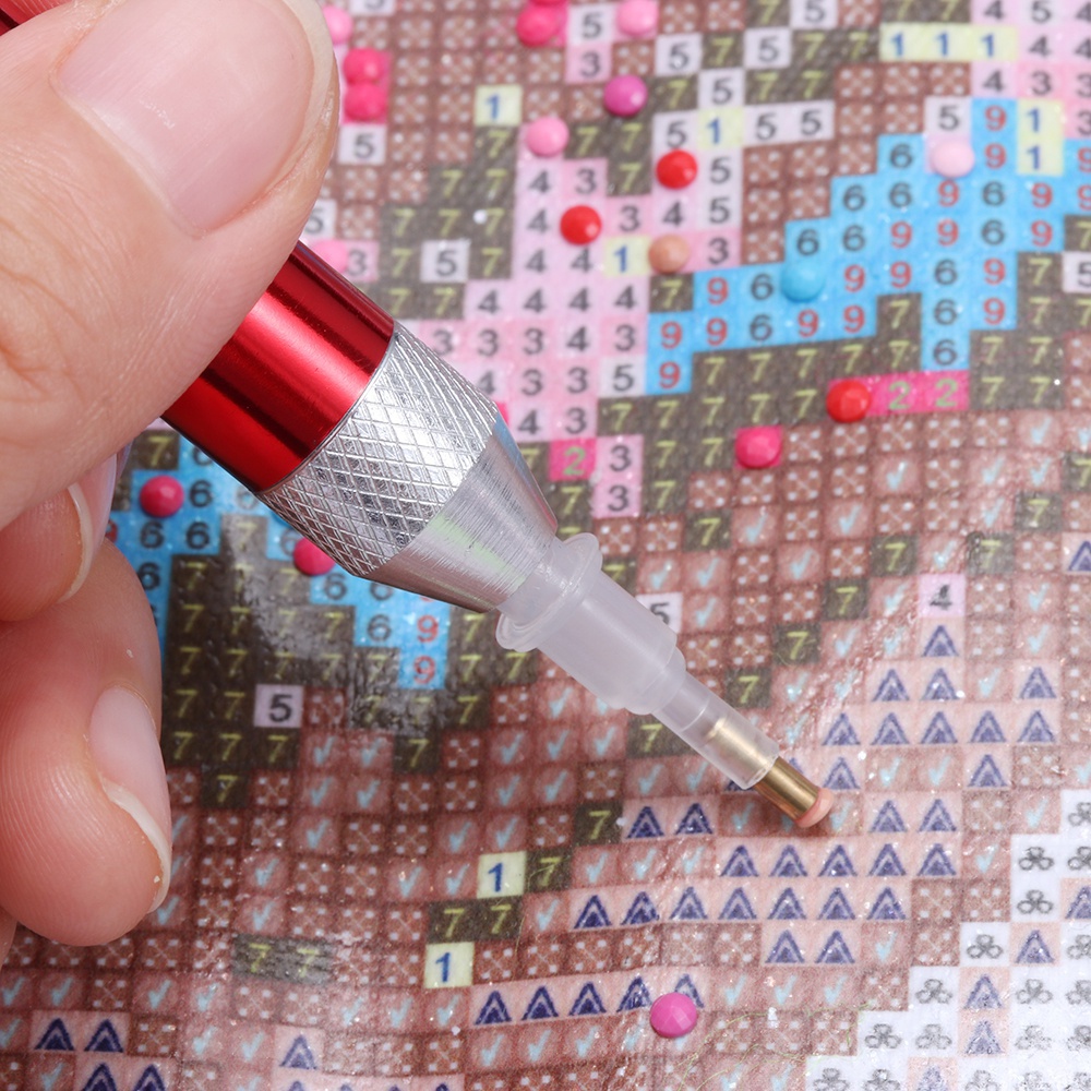 Set 6 Bút Khoan 5d Ánh Sáng Tự Làm Tranh Đính Đá Thủ Công