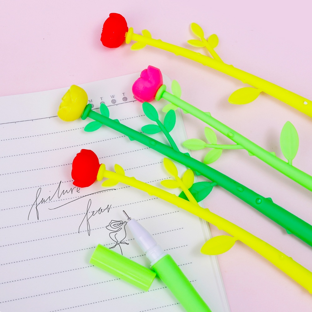 Bút Bi / Bút Bi Mực Đen Siêu Mịn Thay Đổi Màu Hoa tulip Bền Bỉ Dành Cho Học Sinh