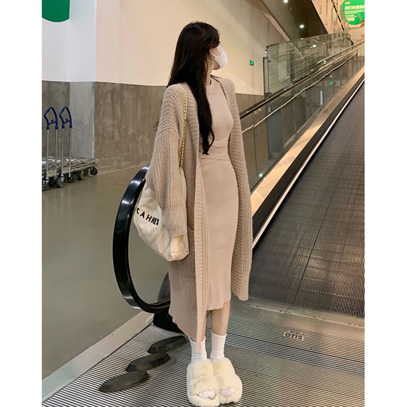 Áo Khoác cardigan Dệt Kim Dáng Rộng Thời Trang Thu Đông Cho Nữ