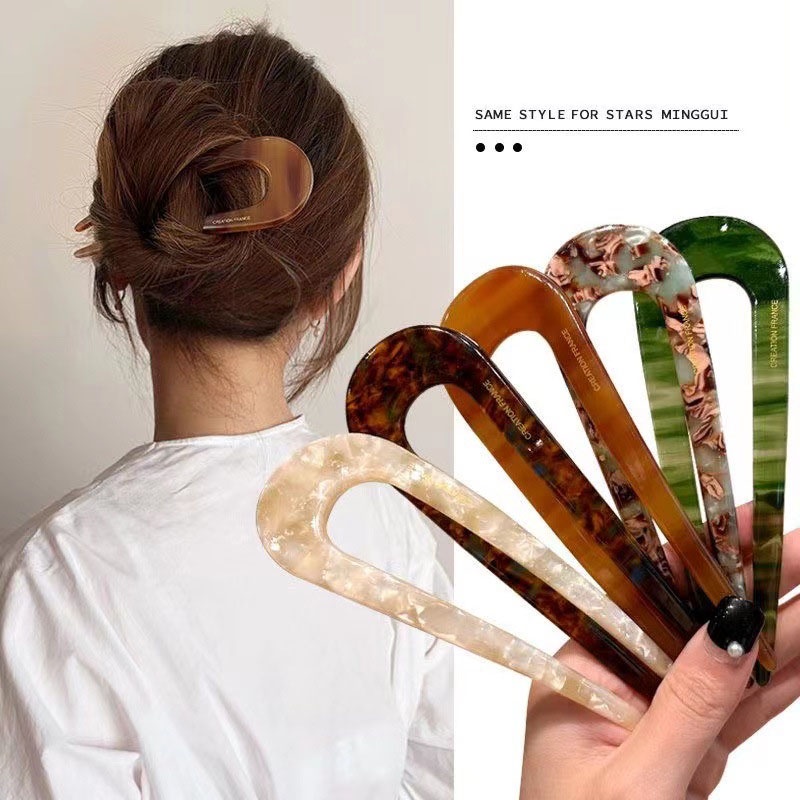 Trâm Cài Tóc Chữ u Cao Cấp Phong Cách vintage Cho Nữ