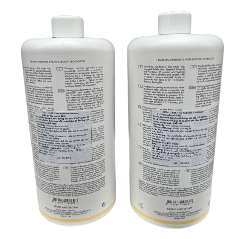 Dầu Gội dành cho tóc khô, xốp, gãy, hư Keune CARE Vital Nutrition Shampoo 1000ml