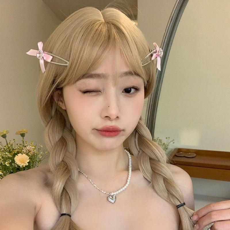 Kẹp Tóc Nơ Kim Loại Ngọt Ngào Cho Bé Gái 1 Cái