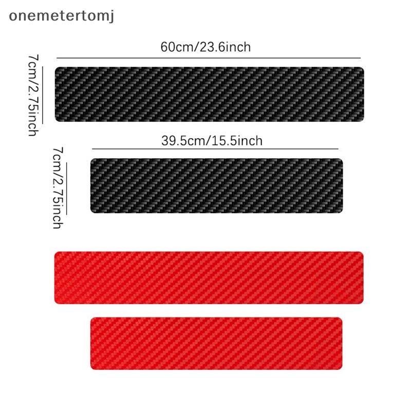 Onemetertomj Set 4 Miếng Dán 3d Bằng Sợi carbon Chống Trầy Xước Bảo Vệ Cửa Xe Hơi