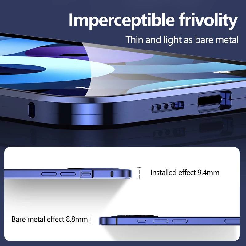 Ốp Điện Thoại Kính Cường Lực Hai Mặt Khóa Nam Châm Cho iphone 15 pro max / 15 pro / 15 plus / 15 / 14 / 14 pro / 14 plus / 14 promax
