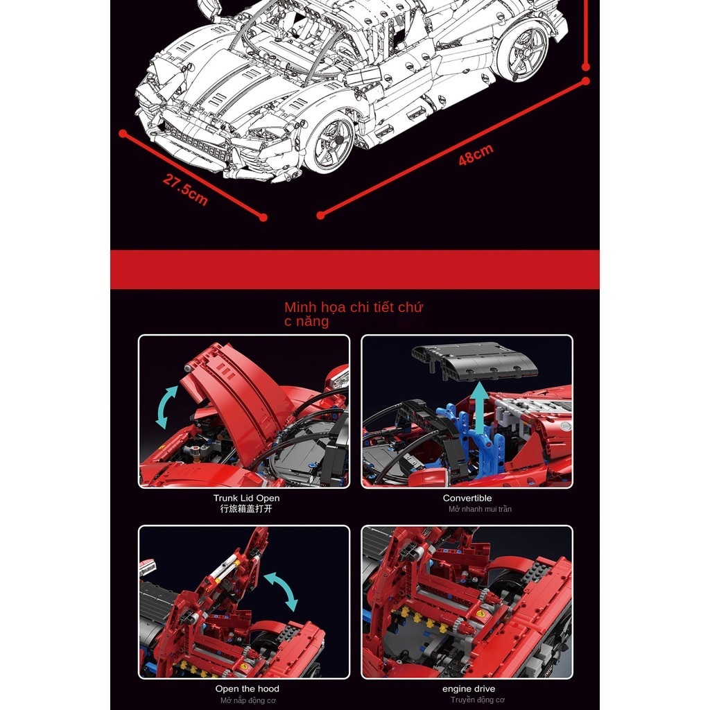 Siêu xe Ferrari SP3 Drift Taigaole phiên bản 1:10 2438+ PCS