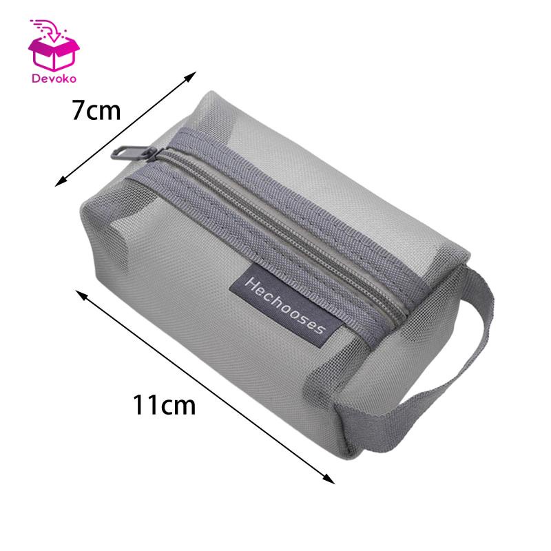 Túi dây kéo mỹ phẩm bằng lưới Nylon Hộp đựng bút chì đơn giản cho văn phòng tại nhà