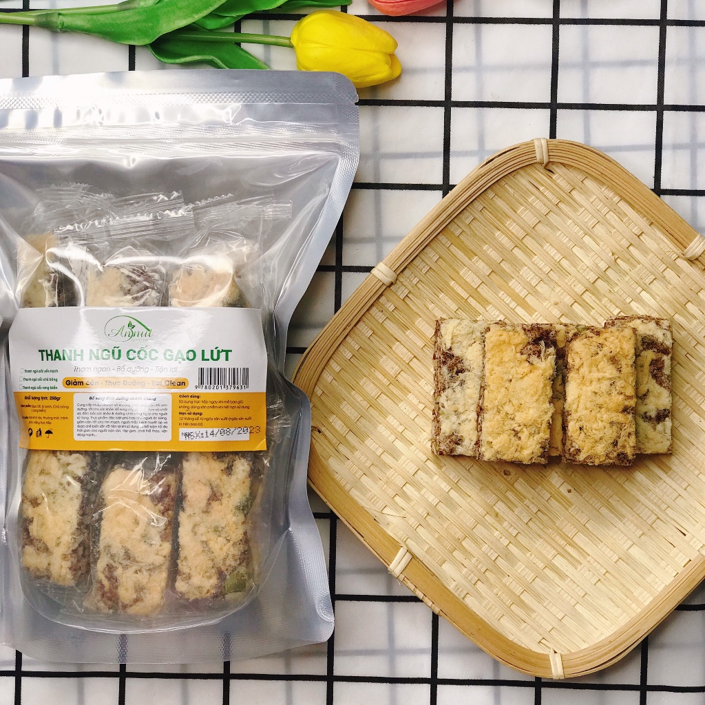 Bánh gạo lứt chà bông, thanh gạo lứt vị chà bông 500Gr - ăn kiêng, giảm cân, healthy