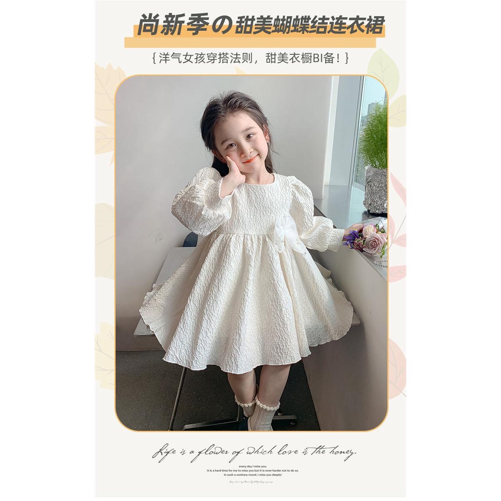 Gmn Đầm Công Chúa Tay Phồng Dài Phong Cách Hàn Quốc Cao Cấp Thời Trang Mùa Thu Dành Cho Bé Gái