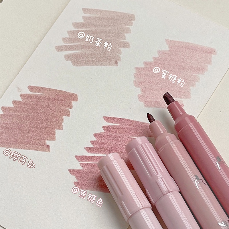 Hộp 4 Bút Đánh Dấu Hai Đầu Màu Gradient Sáng Tạo DIY