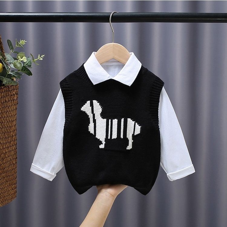 Áo sweater Dệt Kim Không Tay Phong Cách Thời Trang Xuân Thu 2023 Dành Cho Bé Trai