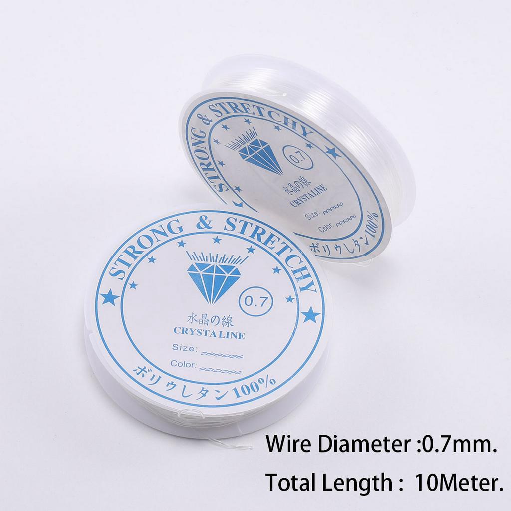 1 Cuộn 5-15m Dây Chuỗi Hạt Pha Lê Co Giãn 0,4-1,0mm charms