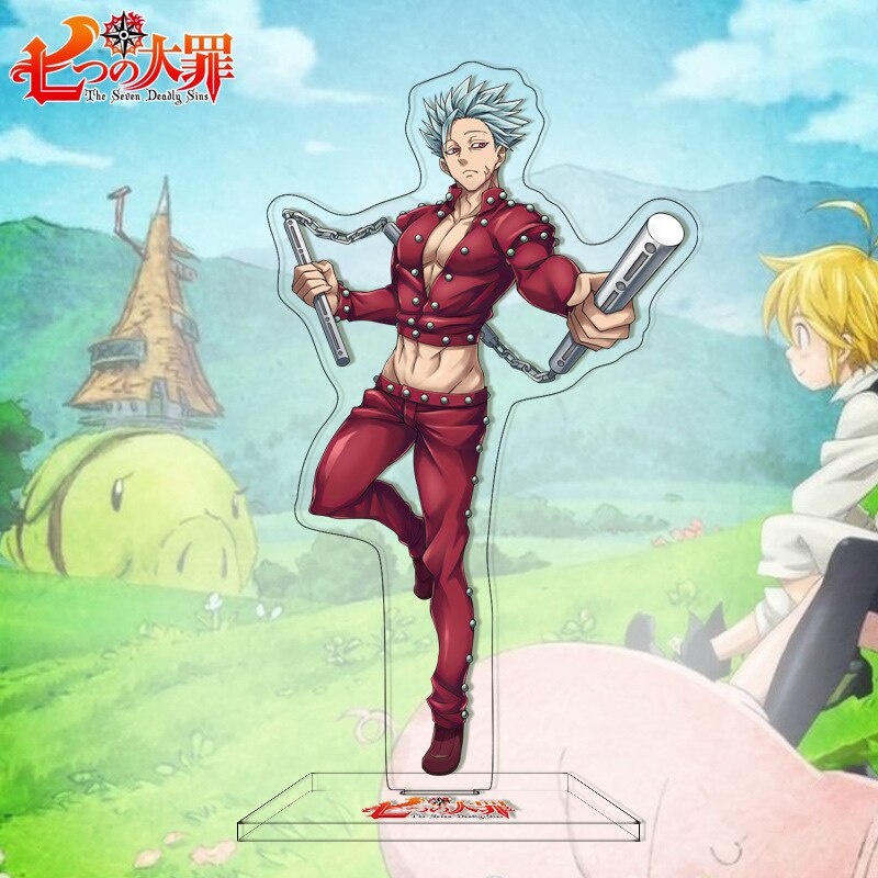 Mô hình Standee Anime The Seven Deadly Sins Thất hình đại tội Meliodas Elizabeth Diane Ban Gowther Phụ kiện trang trí