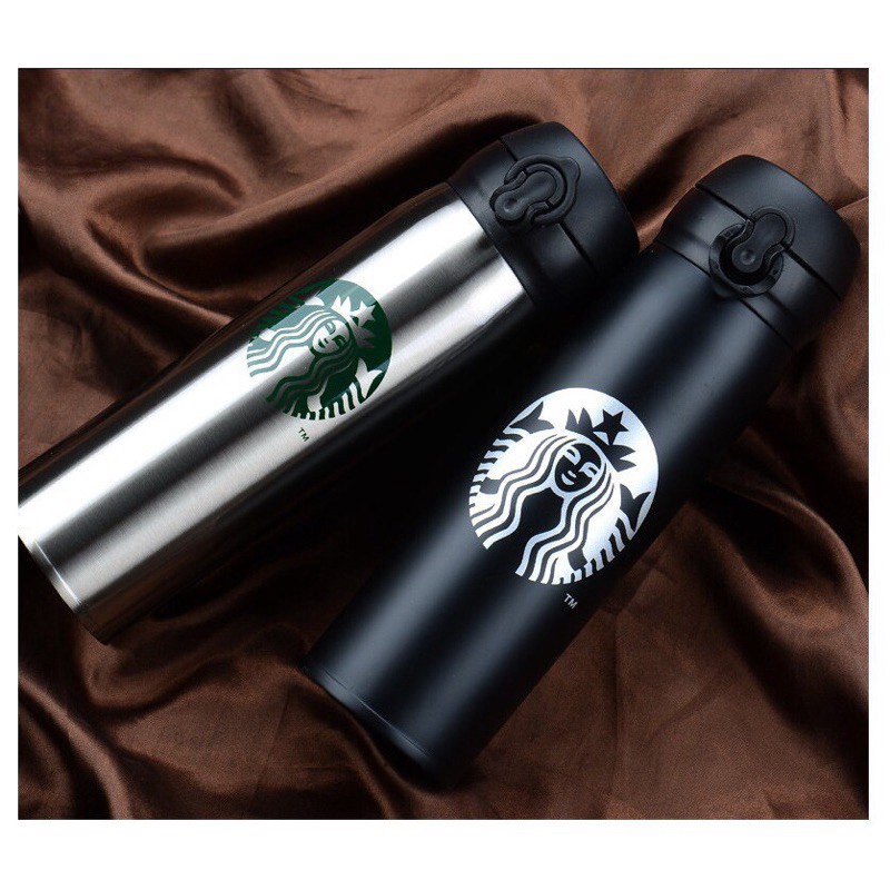 Bình Nước Giữ Nhiệt Bằng Thép Không Gỉ 304 Cao Cấp In Logo starbucks