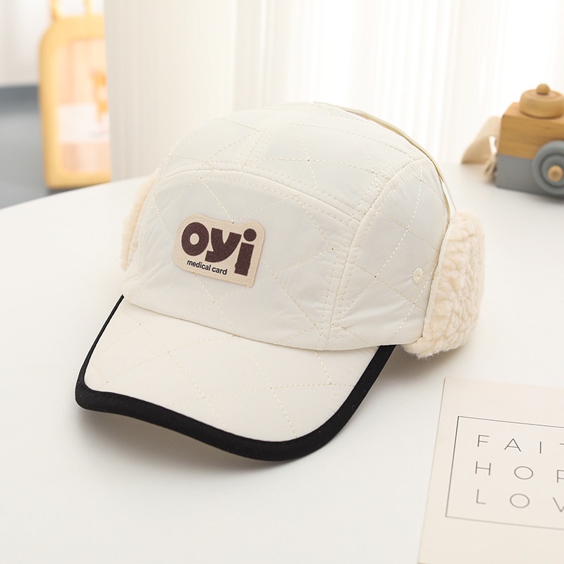 Mũ Lưỡi Trai Hình Viên Kim Cương Bảo Vệ Tai Thời Trang Thu Đông Cho Bé 2-5 Tuổi