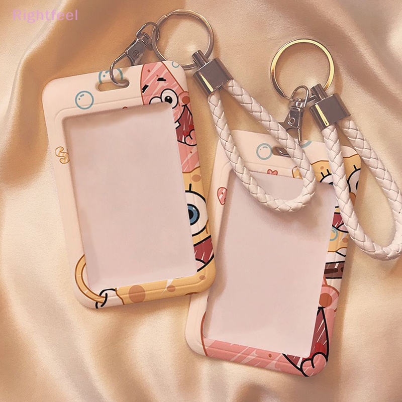 Rightfeel Ví Đựng Thẻ id / Thẻ id Hình Vuông Họa Tiết Hoạt Hình spongebob Dễ Thương Cho Học Sinh Mới