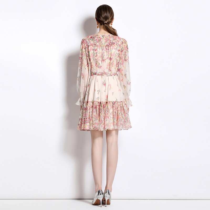 Set Đầm Voan Dài Tay Phong Cách Pháp Thanh Lịch Mới Cho Nữ