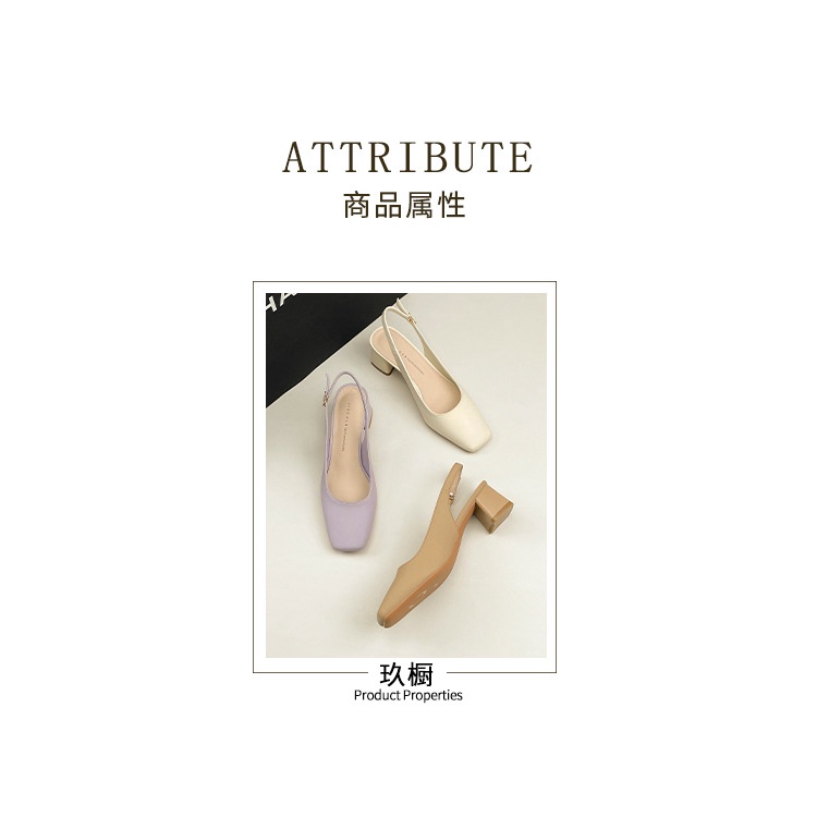 Xăng đan Gót Vừa Mũi Vuông Phong Cách Pháp Thời Trang Mùa Hè Cho Nữ