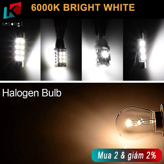 Sesong Set 12 Bóng Đèn led t10 t15 6000k 360 Độ Chuyên Dụng Cho Xe Hơi