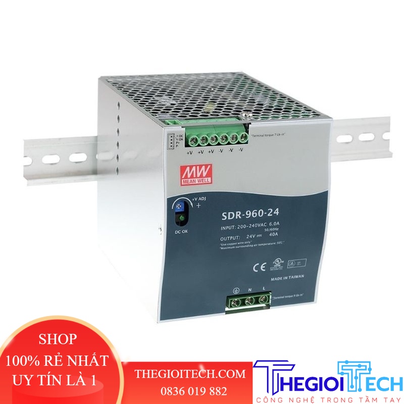 Bộ Nguồn Meanwell SDR-960-24 Nguồn Cài Ray Meanwell - Weidmuller 960W-24VDC