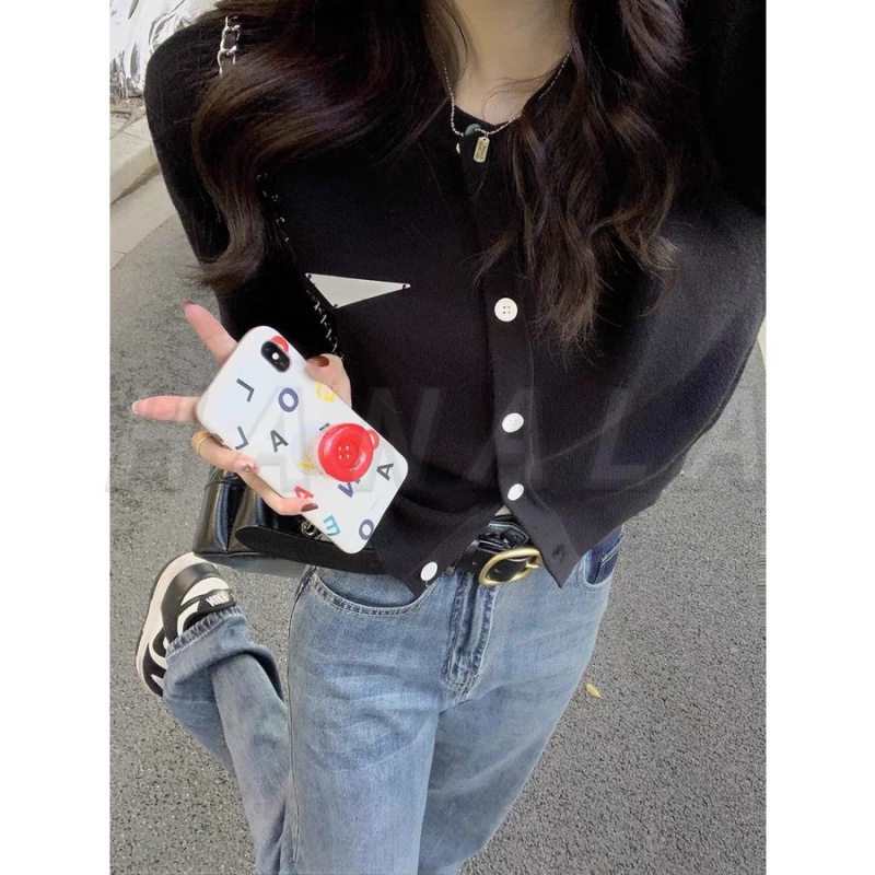 Áo Khoác cardigan Áo cardigan len sweater Áo thu đông Dệt Kim Màu Đen Dáng Ngắn Thời Trang Thu Đông 2023 Cho Nữ