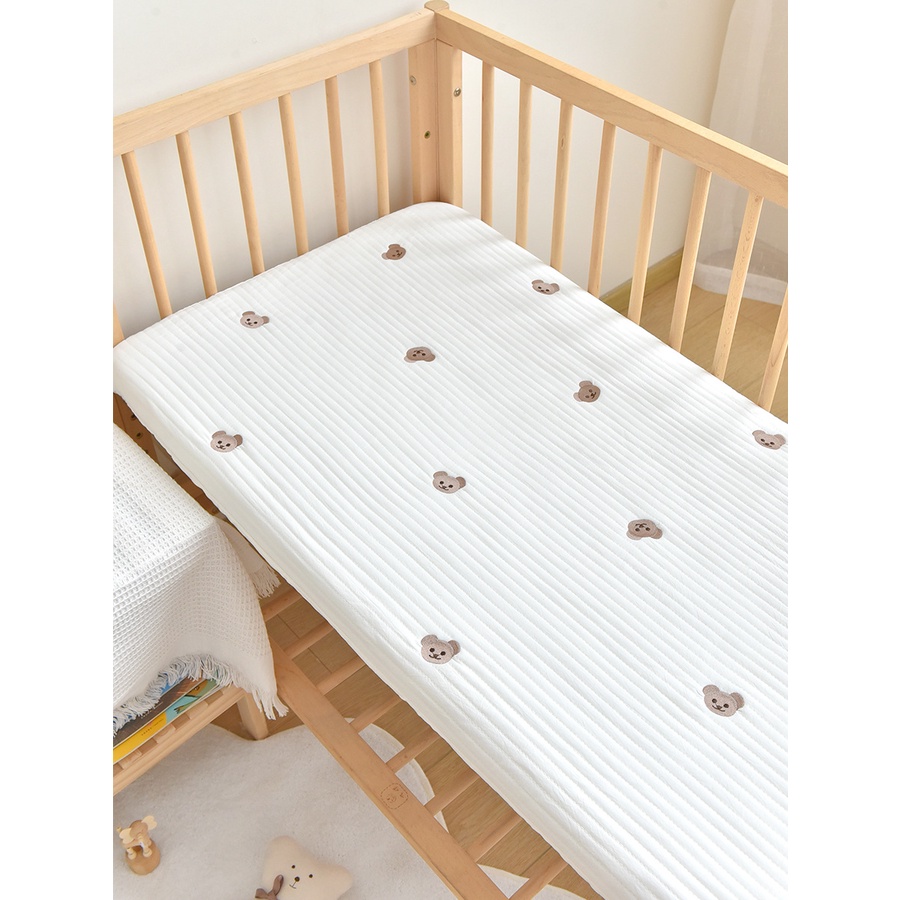 Ga Trải Giường Vải cotton Thêu Họa Tiết Hoạt Hình Dễ Thương Cho Bé Mẫu Giáo