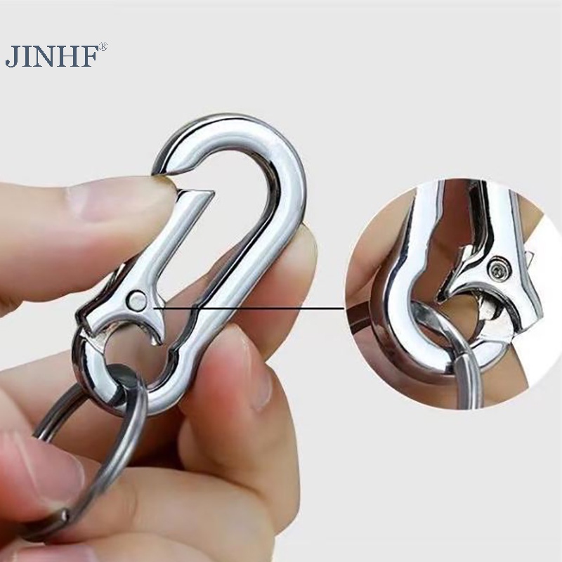 Jinhf Móc Chìa Khóa Bằng Thép Không Gỉ Hình Móng Ngựa Chống Thất Lạc Thời Trang Dành Cho Nam