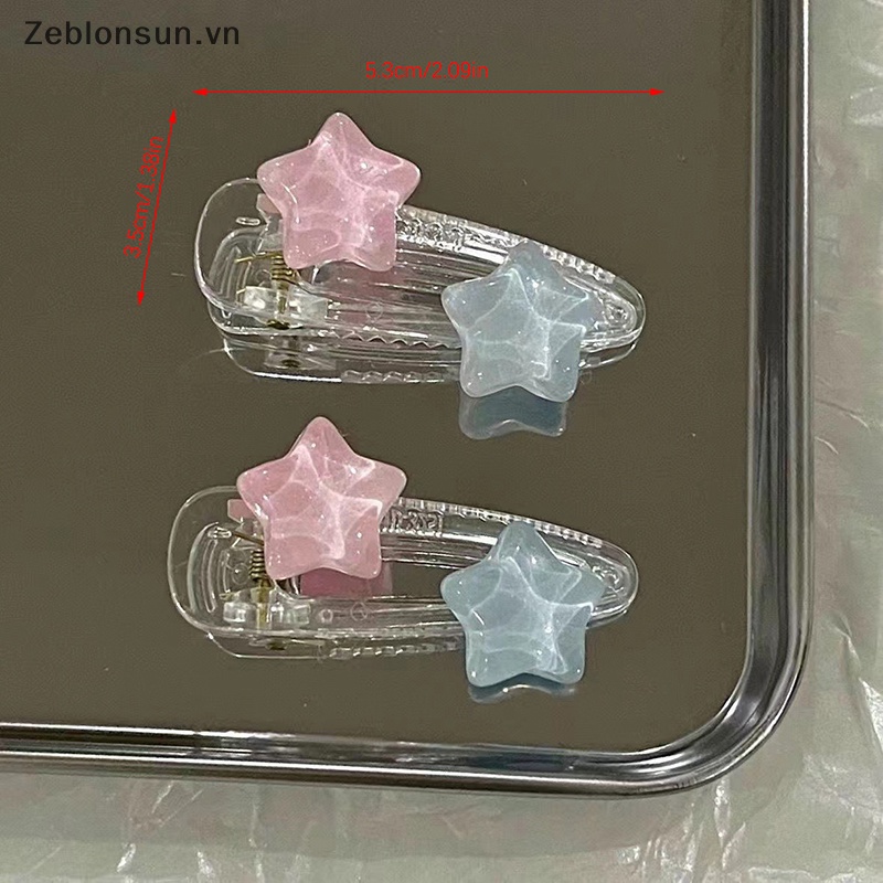 Kẹp Tóc Hình Ngôi Sao Năm Cánh Màu Hồng Xanh Lam Ngọt Ngào Đáng Yêu Dành Cho Nữ y2k