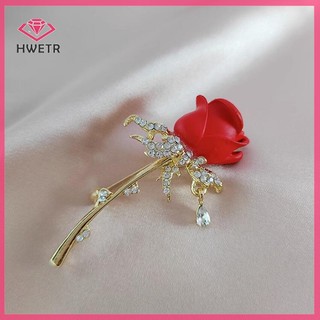 Ghim cài áo HWETR hình bông hoa đính đá thanh lịch