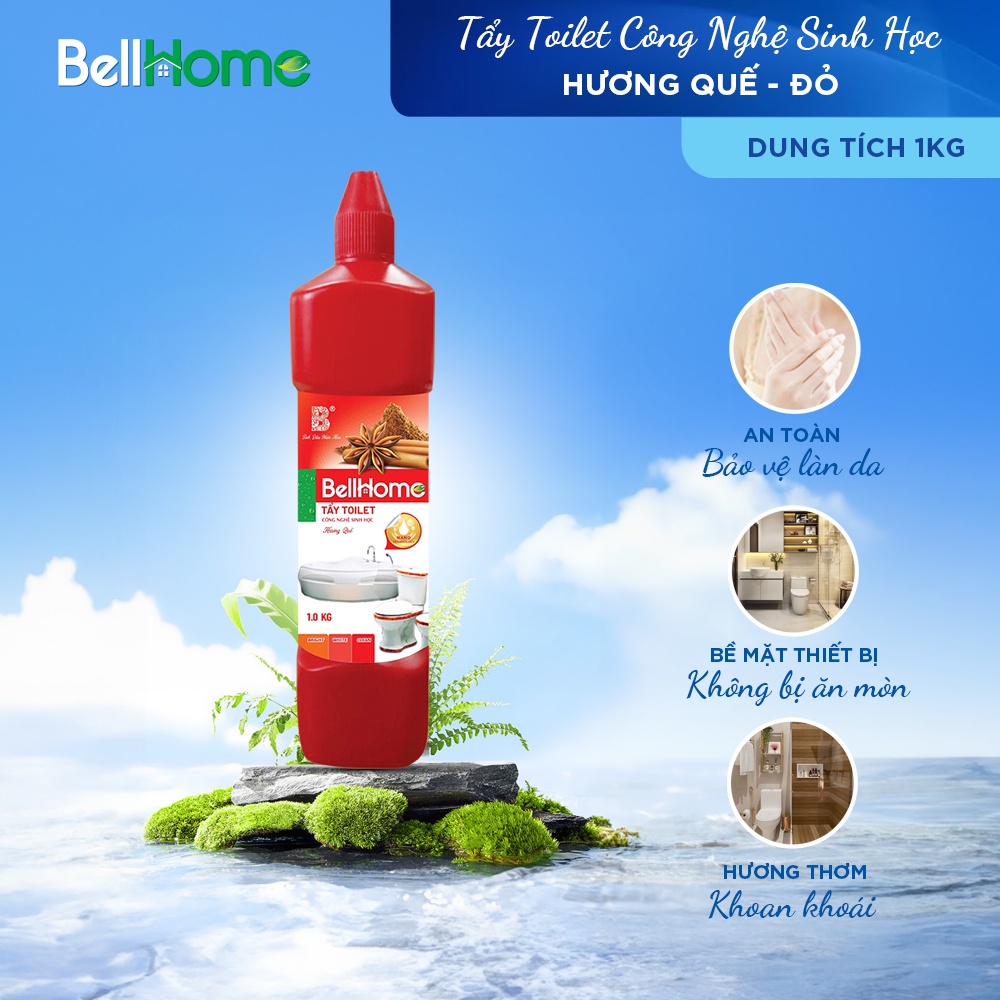 Tẩy Bồn Cầu Bell Home Hương Quế 1KG - Tẩy Toilet Công Nghệ Sinh Học Chiết Xuất Thiên Nhiên Sạch Khuẩn Mùi Thơm Dễ Chịu