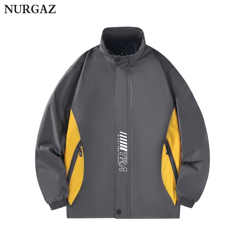 Nurgaz Áo Khoác Chống Gió Một Lớp Chống Thấm Nước Thời Trang Hoạt Động Ngoài Trời Cho Nam