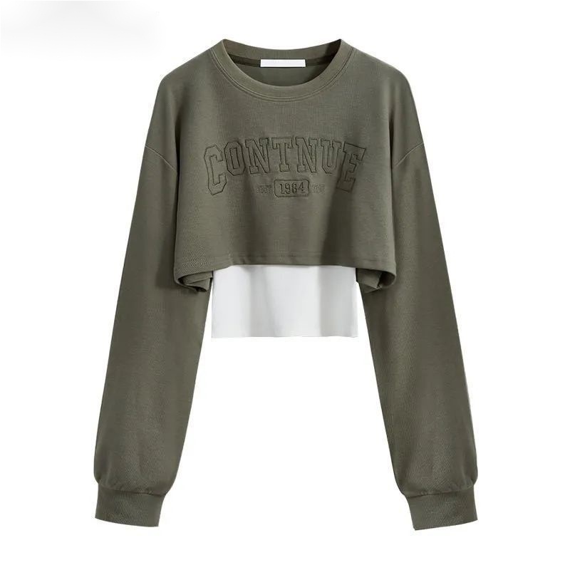 Set Áo croptop dài tay Áo thu đông Áo thun dài tay Áo baby tee trơn Áo sơ mi croptop Áo hở ngực Set Áo Thun Dài Tay Form Rộng Và Chân Váy Thời Trang Dành Cho Nữ