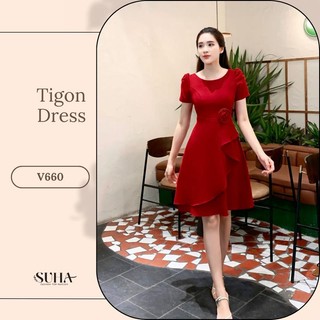 Váy công sở đẹp  chất vải co giãn 4 chiều, dài qua gối, phù hợp môi trường công sở V660 SUHA Fashion