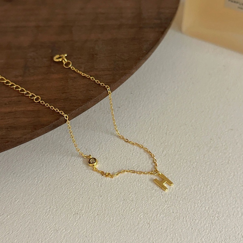 Vòng Tay Mặt Chữ h Đính Đá zircon Đơn Giản Thời Trang Cao Cấp Dành Cho Nữ