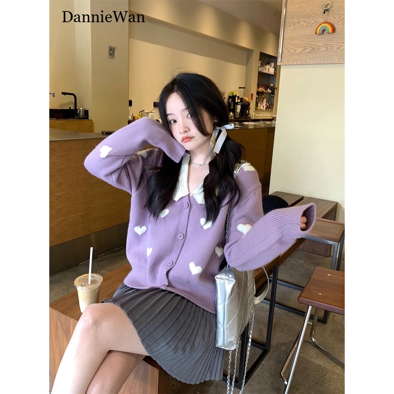 DannieWan Áo Len áo khoác cardigan Trendy INS Comfortable Thể thao WMY2393F2V39Z230927