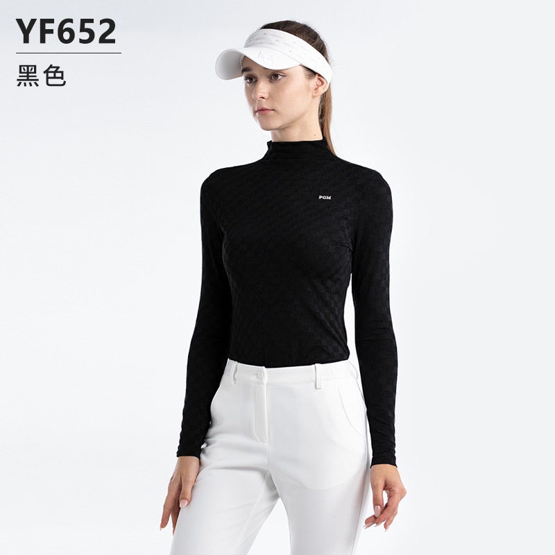 PGM Quần áo golf Áo phông dài tay nữ Lớp lót mùa thu và mùa đông của phụ nữ cổ cao phía trên mềm mại và thoải mái