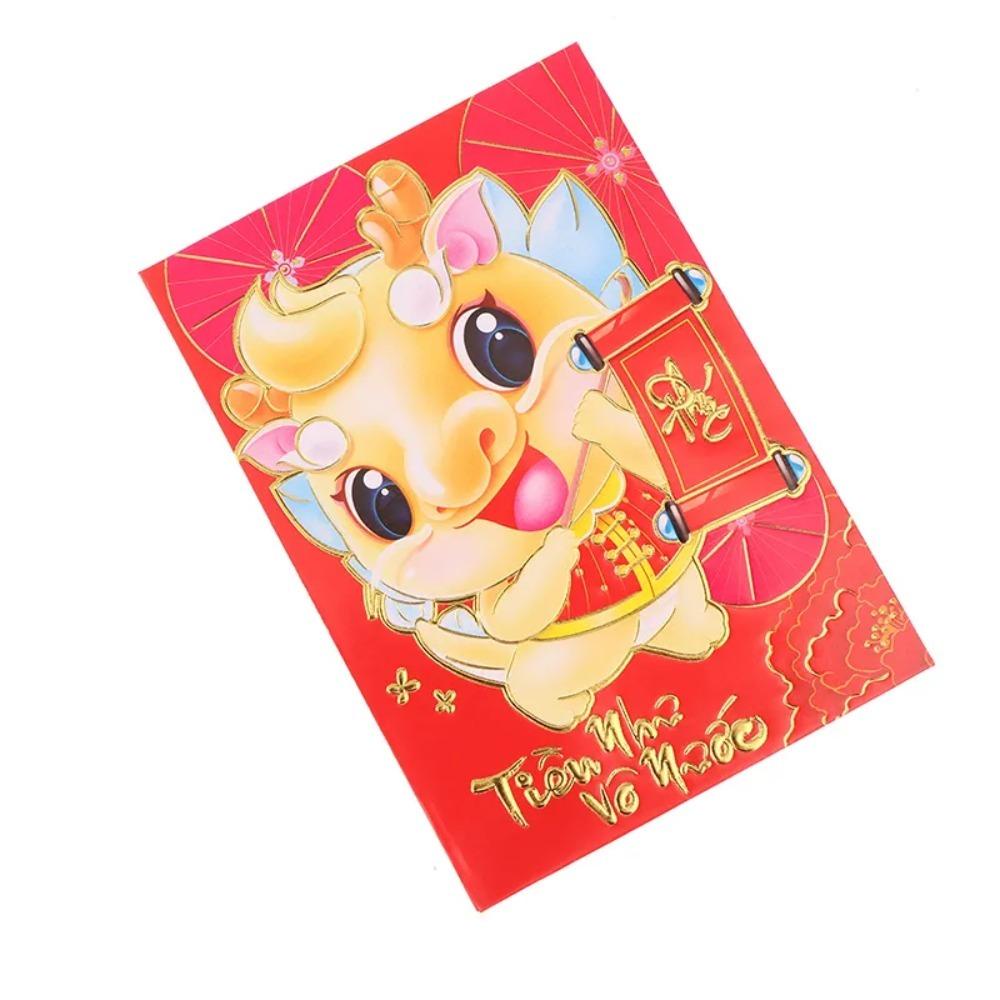 Back2life set 12 Bao Lì Xì Đỏ May Mắn Họa Tiết Thần Tài Trung Hoa