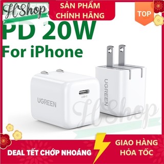  Củ sạc Ugreen 20W Chân gấp gọn - Hỗ trợ sạc nhanh PD + QC 20W - Hàng Chính Hãng 