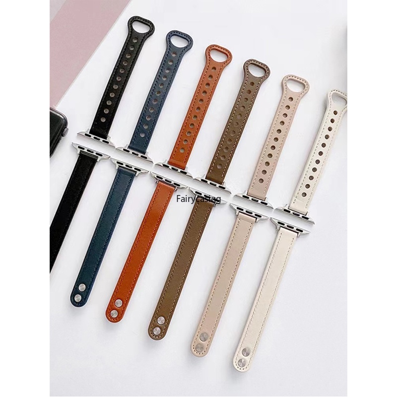 Dây Đeo Bằng Da Mỏng Cho Đồng Hồ Thông Minh apple watch ultra 41mm 49mm 44mm 45mm 40 38 42 mm 9 8 7 3 4 5 6 se 2 1