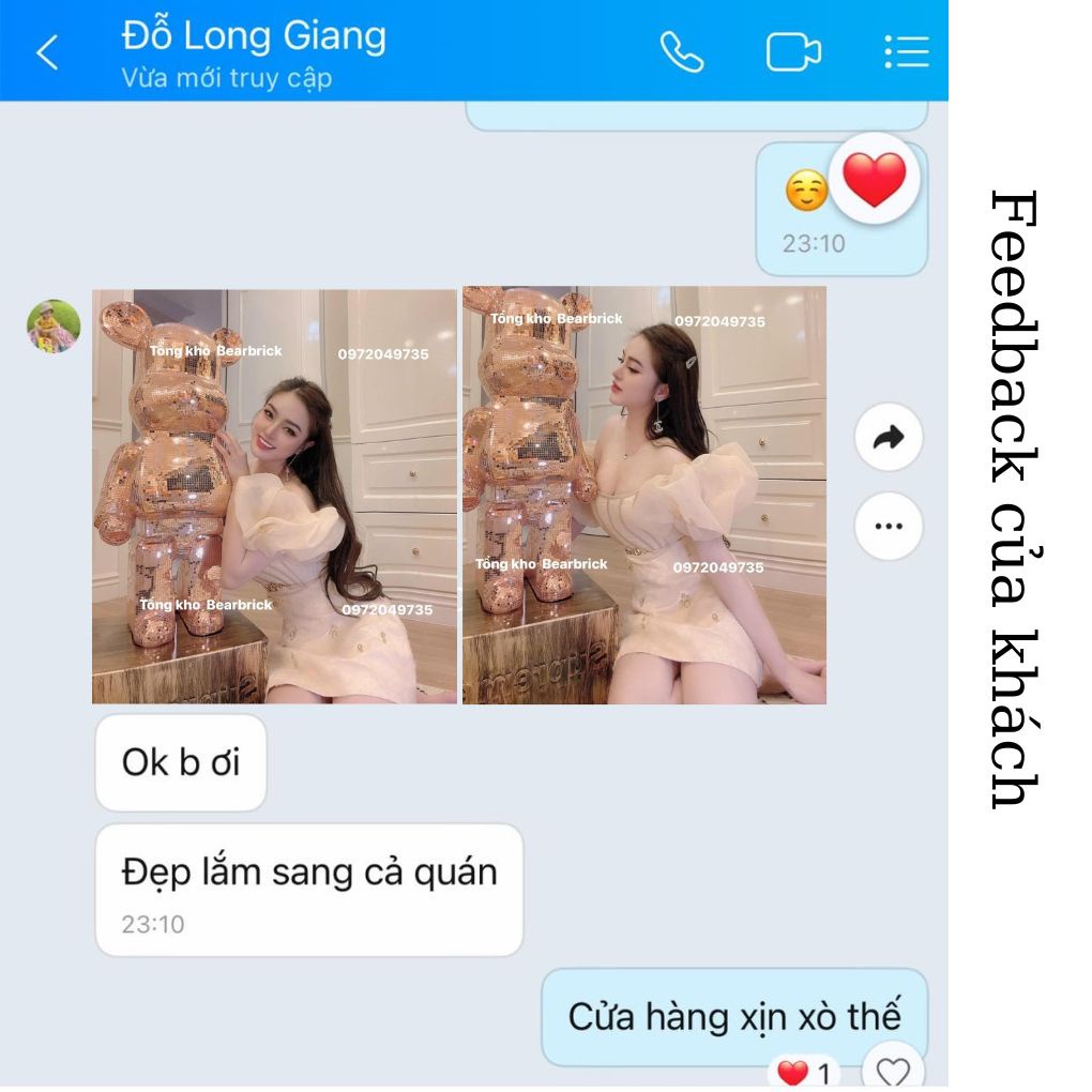 Bearbrick, gấu bearbrick sz to 80cm và sz 50cm, mẫu bling đủ 2 màu bạc và vàng - Xưởng Decor Thuỷ Chi