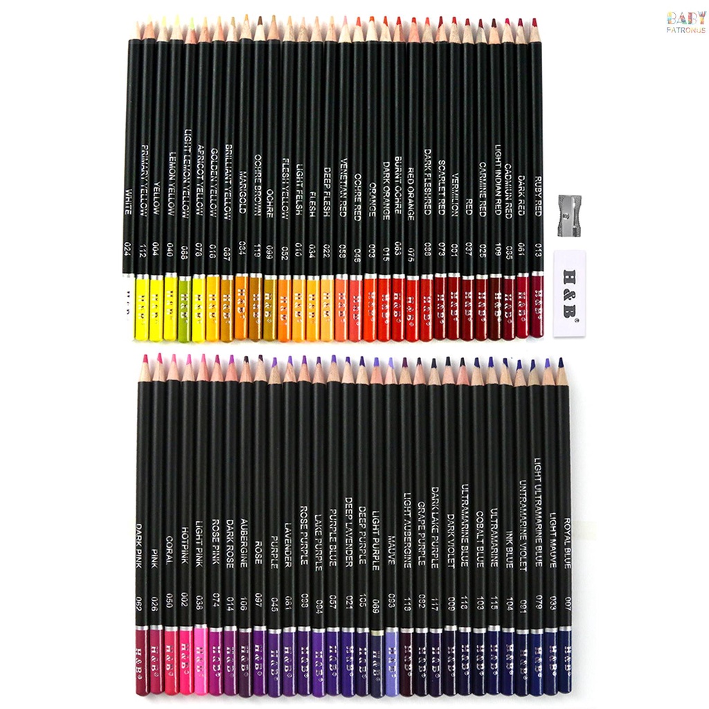Bộ Bút Chì Màu Vẽ Tranh Sơn Dầu h & b 72 Màu Lõi Mềm Cho Trẻ Em Và Người Lớn