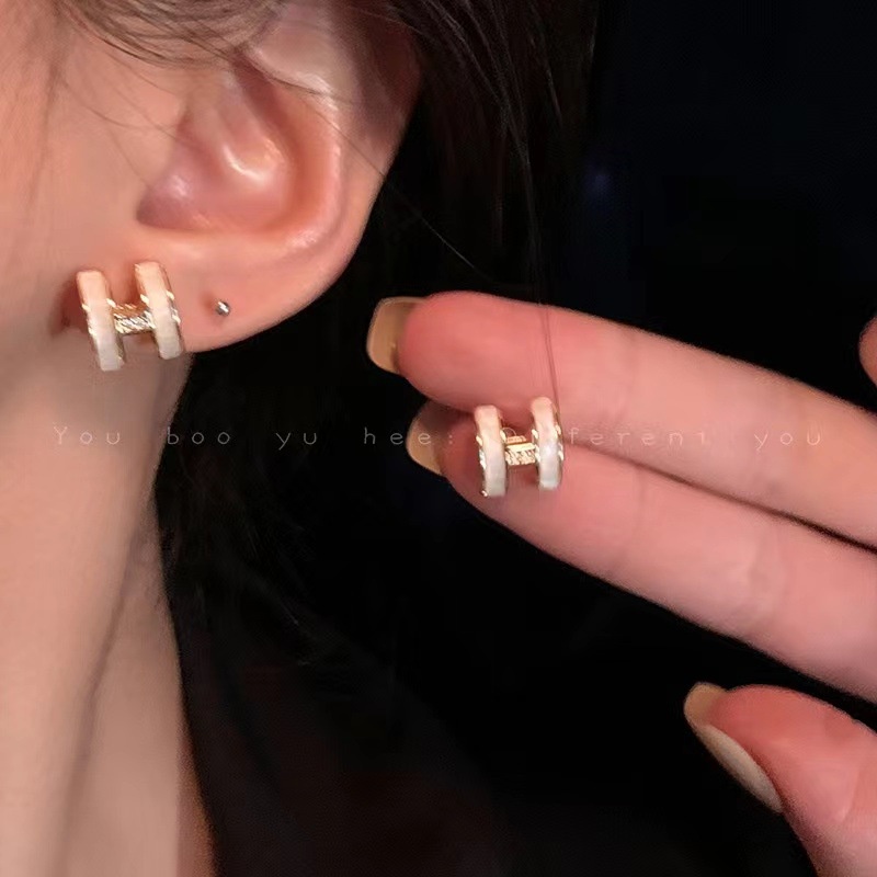 Thời Trang Khuyên Tai Chữ h Bằng Đá Tự Nhiên