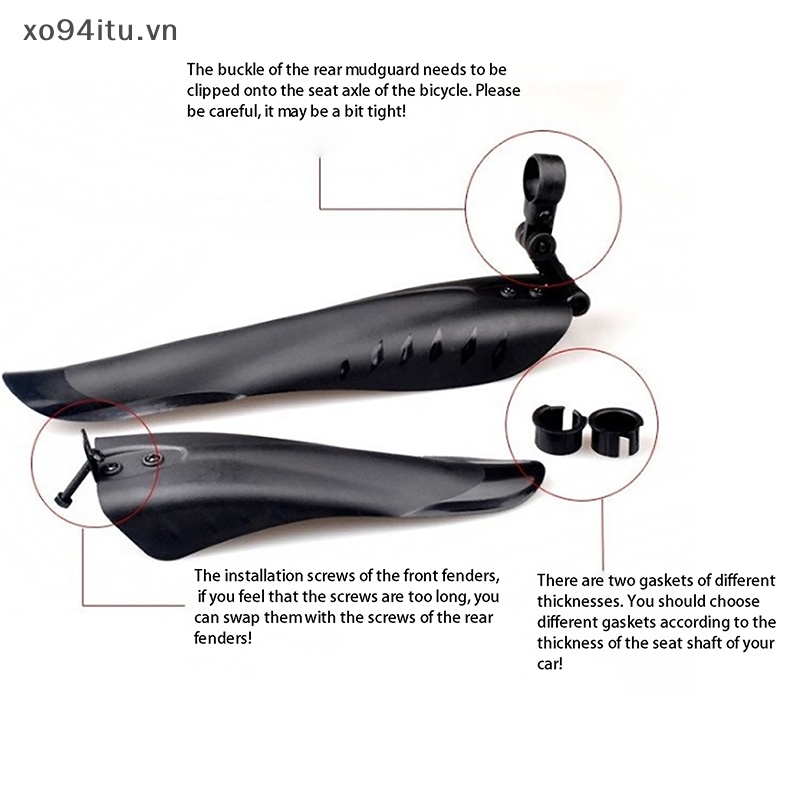 FENDER Xoitu Bộ 2 Tấm Chắn Bùn Bánh Trước Sau Cho Xe Đạp Leo Núi vn