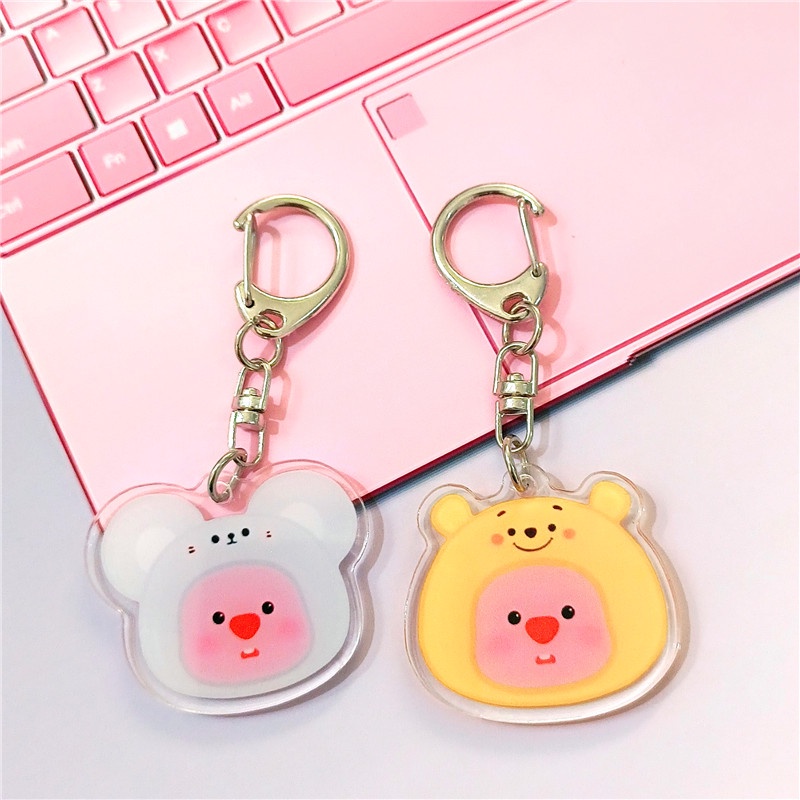 Ere1 Móc Khóa acrylic 4cm Hình Vòng Lặp Nhân Hoạt Hình Dễ Thương