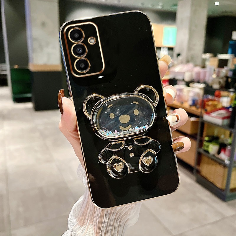 Ôp Điện Thoại tpu Dẻo Họa Tiết Hoạt Hình Chú Gấu Kèm Giá Đỡ Nhẫn Cho samsung galaxy a05 a05s Ốp