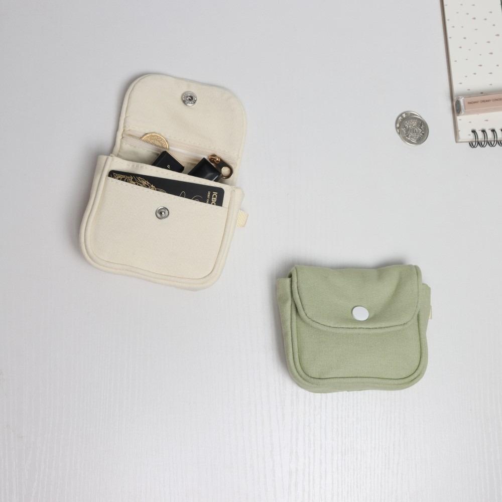 Pockty Túi Đựng Tai Nghe / Tiền Xu / Đồ Trang Điểm mini Bằng Vải cotton Nhẹ Màu Trơn Cho Nữ