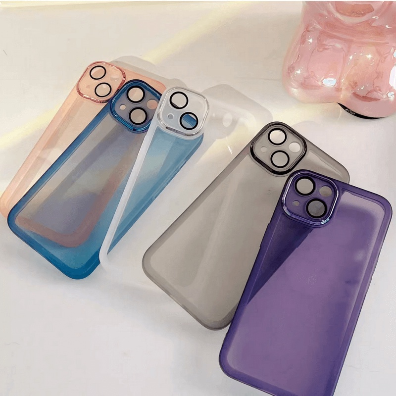 Ốp lưng Clear Samsung Galaxy A05 A05S A04 A04S A04E A03 A02S A03S Core A21S 4G 5G Candy with electroplate lens protector Tpu Fine Hole simple Anti-fall Shockproof Soft Thin Phone Case Cover MY 01