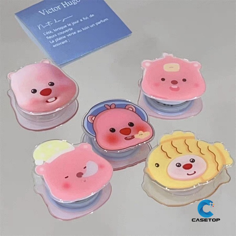 Hoạt Hình Giá Đỡ Điện Thoại Hình Vòng Nhẫn Họa Tiết Vui Nhộn Dễ Thương