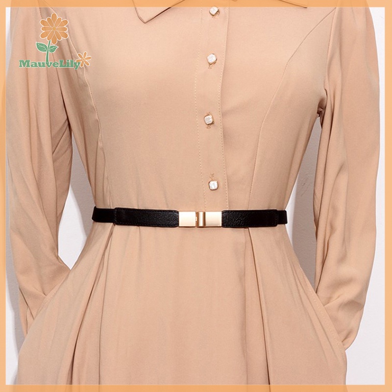 Thắt Lưng Da Bản Nhỏ Co Giãn Thời Trang Cho Nữ